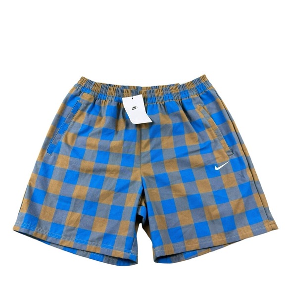 Nike Other - Nike Life Men's Unlined Plaid Shorts Dark Driftwood/Photo Blue S DQ5186-258 NWT
